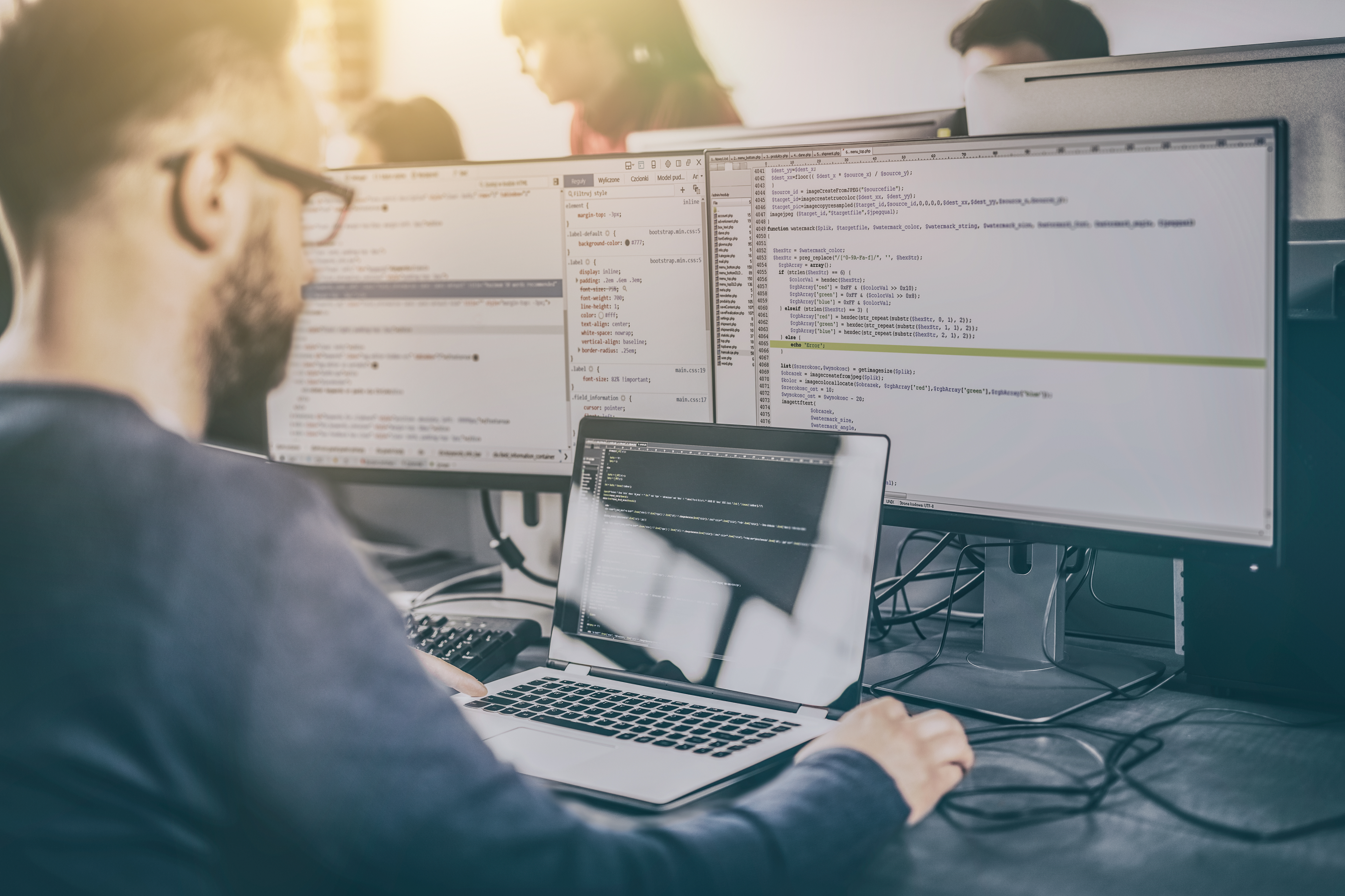 Man Working On Code