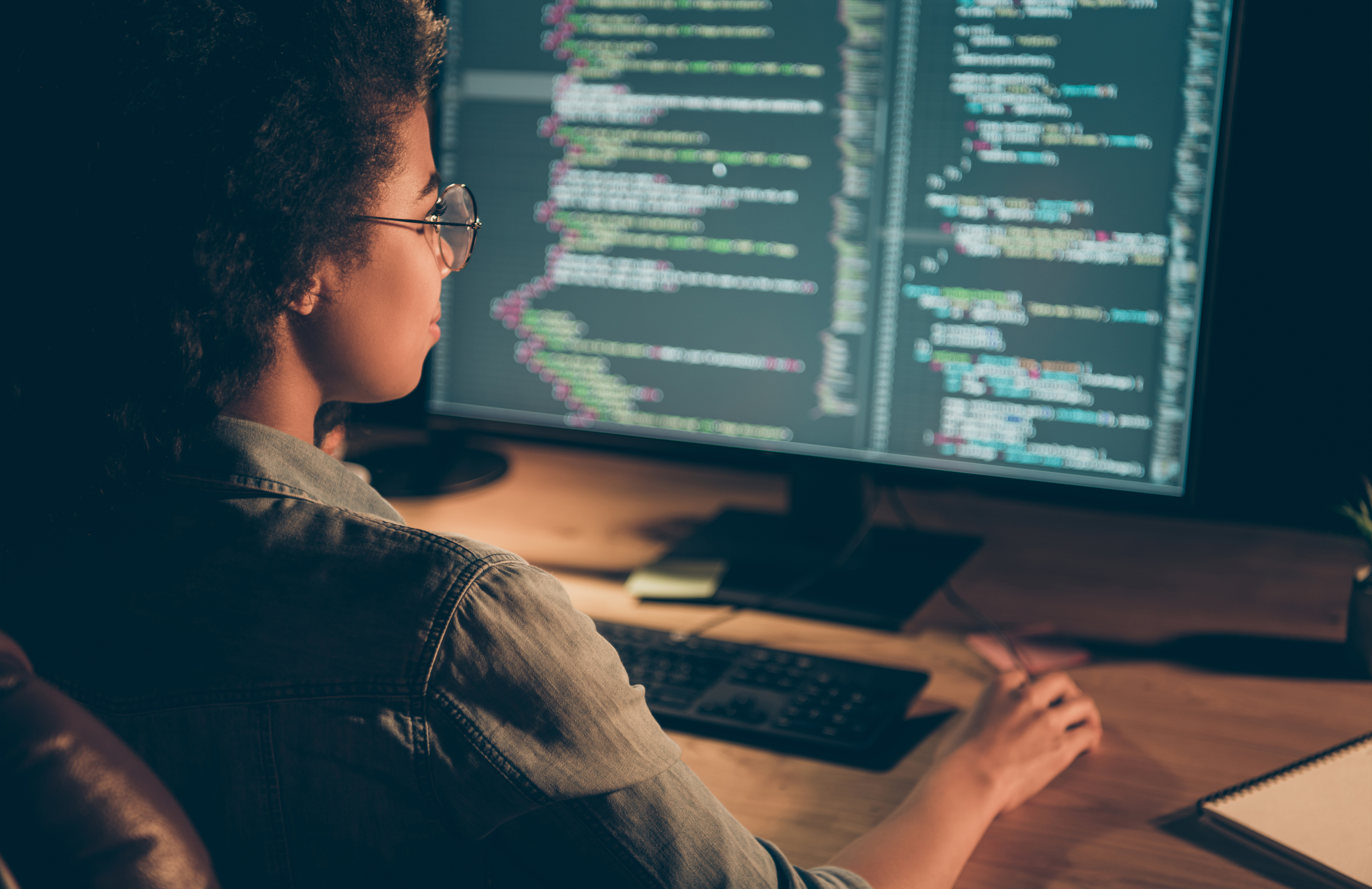 Student Working On Coding